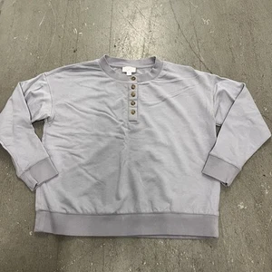 Sudadera J. Jill Wearever Gris Para Mujer Cuello Henley Pullover Manga Larga XS - Imagen 1 de 9