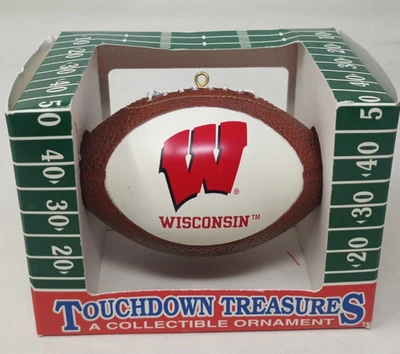 Vintage Touchdown Treasure Wisconsin Badgers Football Christmas Ornament (READ) - Image 1 of 4