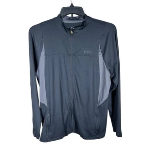 ASICS Men’s Sz L Full Zip Black Knit Jacket Mesh Sides - Picture 1 of 9