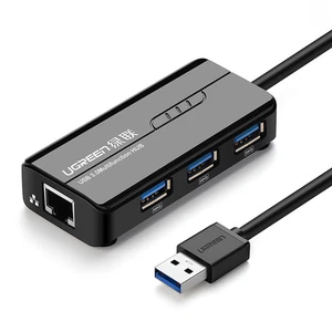 Adaptador de red Ugreen 20265 USB-A / RJ45 1000 Mbps HUB 3x USB 3.0 - negro - Imagen 1 de 11
