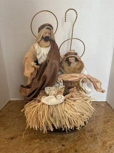 Unique/ Large Holy Family Nativity Set/3 Pieces/17.5 Inch/Fabric /resin - Picture 1 of 19