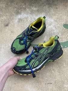 ASICS Gel-Kahana 6 Men's Size 10 Green Black Yellow Trail Running Shoes T2E1N - Picture 1 of 15