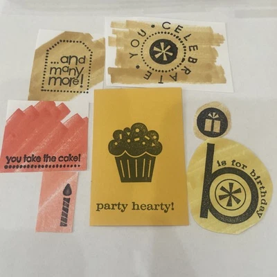 SOMBREROS DE CUMPLEAÑOS DE FIESTA CON VELAS PARA CUPCAKES ¡Celebra Stampin' Up! Estampillas de goma A Foto 1 de 4