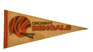 Cincinnati Bengals Mini Pennant 4”x9" Vintage Flag Football 80s - USED - Foto 1 di 1