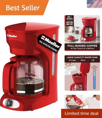 Stunning 12-Cup Drip Coffee Machine with Reusable Filter & Non-Drip Carafe - Image 1 of 4