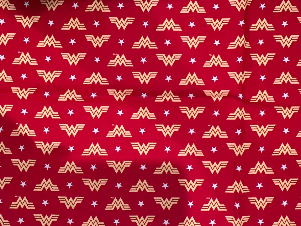 DC Comics Wonder Woman Logo 100% Cotton Fabric By the Quarter Yard 9" x 44" - Image 1 of 1