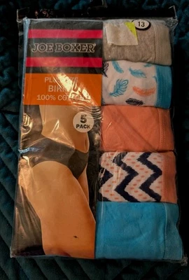 Joe Boxer Vintage Para Mujer Talla Grande 13 Bikini Ropa Interior Bragas Paquete de 5 NUEVO Foto 1 de 4