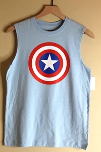 Boys Marvel Captain America Muscle T-Shirt Size XL (14-16) - Picture 1 of 5