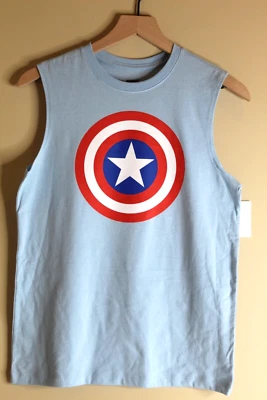 男孩 Marvel Captain America Muscle T 恤 XL 码 (14-16) — 第 1/4 张图片