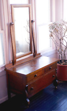 Dressers Chest of Drawers with Antique Mirror in Dark Walnut Wood Bedroom Decor