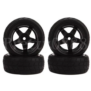 4x RC1: 10 On Road Car Competition-level Checkered Tires and 5-spoke Rim - Picture 1 of 3