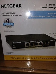 NETGEAR GS305P 5-Port Unmanaged PoE Switch - Black Brand New Sealed Wrapped - Picture 1 of 6