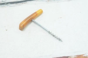 Tornillo de corcho de baquelita vintage tirón recto caramelo baquelita sacorchos de corcho - Imagen 1 de 8