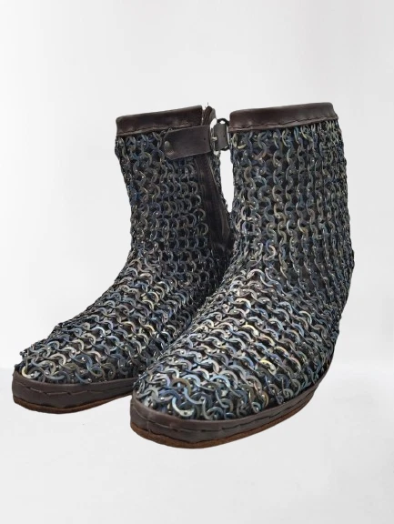 Средневековый коричневый кожаный ботинки титана кольчуга прикрепить, ренессанс вдохновил буханку - Изображение 1 из 4