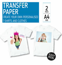 2 X A4 T Shirt Transfer Paper Print Iron on Light Fabric Boxed