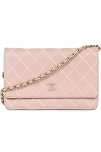 CHANEL PINK 2014 CHAIN ON WALLET QUILTED LEATHER SHOULDER BAG - Picture 1 of 11