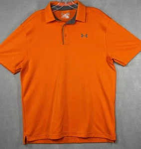 Under Armour Heat Gear Loose Orange Collared Golf Polo Shirt Men's M - Picture 1 of 9