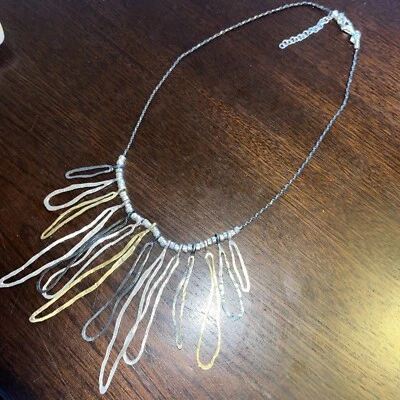 OR PAZ PZ Israel Sterling Silver Statement Bib Necklace Mixed Metal - Image 1 of 4