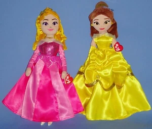 Disney Princess Doll LOT-Cinderella-Aurora Sleeping Beauty-Ty Sparkle Plush SET - Picture 1 of 13