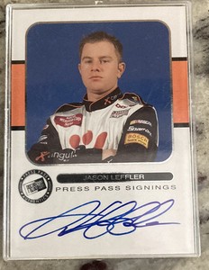 Jason Leffler 2001 Press Pass Signings Auto Autograph NASCAR USAC
