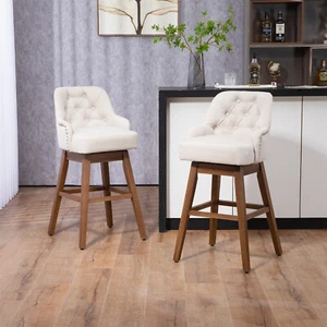 Set of 2 360° Swivel Bar Stools Bar Chair Kitchen Counter Height Dining Chair - Picture 1 of 93