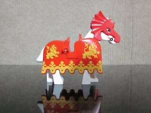 Lego Horse Barding Ruffled Edge Dragons Pattern Red Blue And Red Yellow Armor (b - Picture 1 of 13