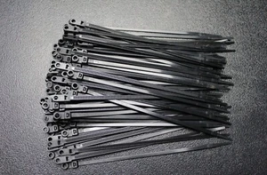 100er PACK 7 ZOLL BEFESTIGUNGSLOCH REISSVERSCHLUSS BINDER NYLON SCHWARZ NAGEL SCHRAUBE DRAHT KABEL BMCT7 - Bild 1 von 2