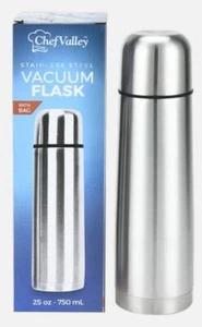 NEW STAINLESS STEEL INSULATED BULLET VACUUM THERMOS FLASK HOT&COLD 25oz/750ML,CV - Picture 1 of 12