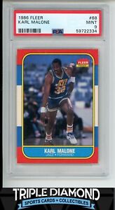 1986-87 Fleer Basketball #68 Karl Malone Rookie PSA 9 Mint G277