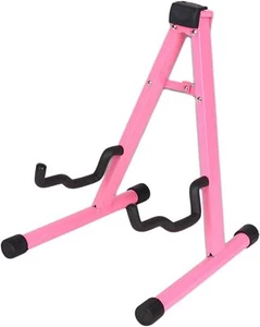 Universal Folding Instrument Stand Guitar A Frame Musical Rack Holder Pink US HO - Picture 1 of 4