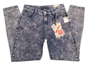 Hot Kiss 0008612 Women's Blue/Gray Stone Wash High Rise Ankle Jeggings Size 4 - Picture 1 of 12