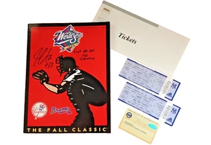 JIM LEYRITZ ~SIGNED! 1999 WORLD SERIES PROGRAM~ W/ Derek Jeter's "Blessed" Story - Picture 1 of 11