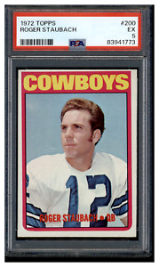 83941773 1972 Topps #200 Roger Staubach RC Rookie Dallas Cowboys PSA 5 EX