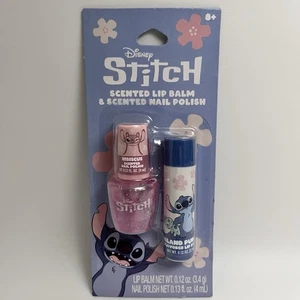 Disney Stitch Scented Nail Polish & Lip Balm Set Hibiscus & Island Flavor NIP - Picture 1 of 5