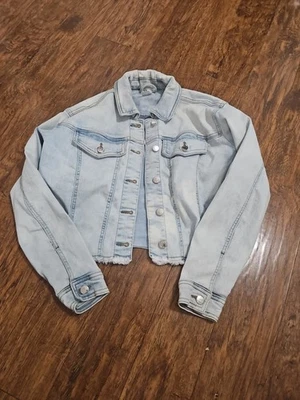 JAQUETA JEANS VENUS TAMANHO M feminina cropped jeans em lavagem ácida - Imagem 1 de 4