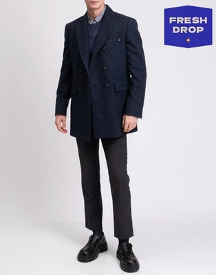 RRP €684 ROBERTO CAVALLI CLASS Coat IT52 US42 XL Wool Blend Houndstooth Logo - Image 1 of 4