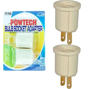 2 Pcs Bulb Socket Adaptor Converter Lamp Base Ac Wall Plug ! - Picture 1 of 1