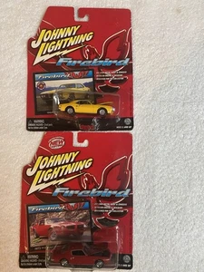 Johnny Lightning PONTIAC FIREBIRDS NEW 1968 yellow+1973 red  FREE SHIPPING !!!!! - Picture 1 of 7