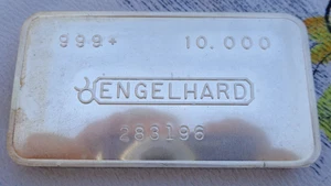 10 oz. Barra de arte ENGELHARD vintage años 80 plata fina .999 - Imagen 1 de 5