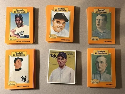 1987 Hygrade All-Time Greats Lot of 60 Mantle, Ruth, Robinson, Cobb, Yellow Back - Image 1 of 2