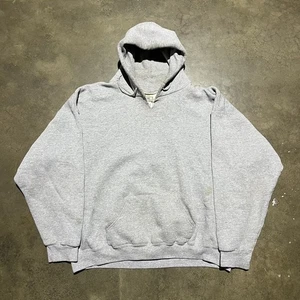 Vintage 90s Lee Ultraweight Grey Boxy Blank Hoodie 1990s - Picture 1 of 4