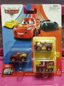 Disney Pixar Cars Mini Racers Confezione da 3 - Rust Eze Wraps Rust Eze Red Mater McQuee - Foto 1 di 3