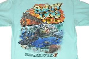 Salty Dog Surf Shop Panama City Beach FL Sea Turtle Short Sleeve T-Shirt Sz M - Picture 1 of 12