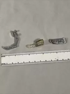 VTG Singer Machine Feet lot- Zipper, Cording Left Foot & OverEdge-FREE SHIPPING - Picture 1 of 4