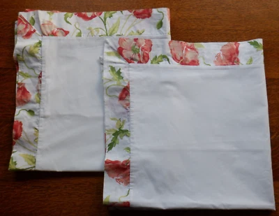 Laura Ashley Euro Sham Blanco con Peonías Col Roja Melocotón 29" x 29" (2) Foto 1 de 4