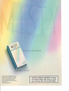 Vintage print ad Tobacco Cigarette advertisement MISTY Lights Find Your Rainbow