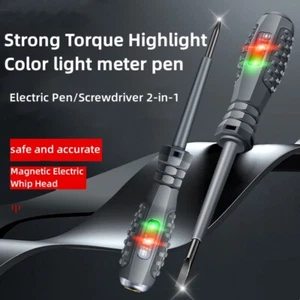LED Circuit Tester Stift Schraubendreher Spannungsprüfer Elektrischer Test CE - Picture 1 of 14