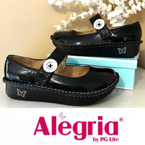 Alegria Paloma Black Patent Leather Mary Janes with New Insoles Size 39(US8.5) - Picture 1 of 14
