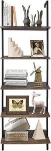 Aboxoo Ladder Shelf Open Bookshelf 5-tier Wall-mounted Wood Bookcase Storage - Picture 1 of 2