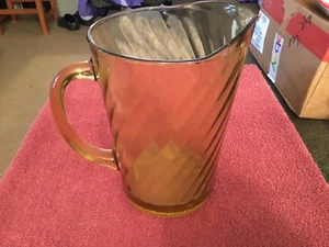 Amber glass pitcher  - Picture 1 of 8